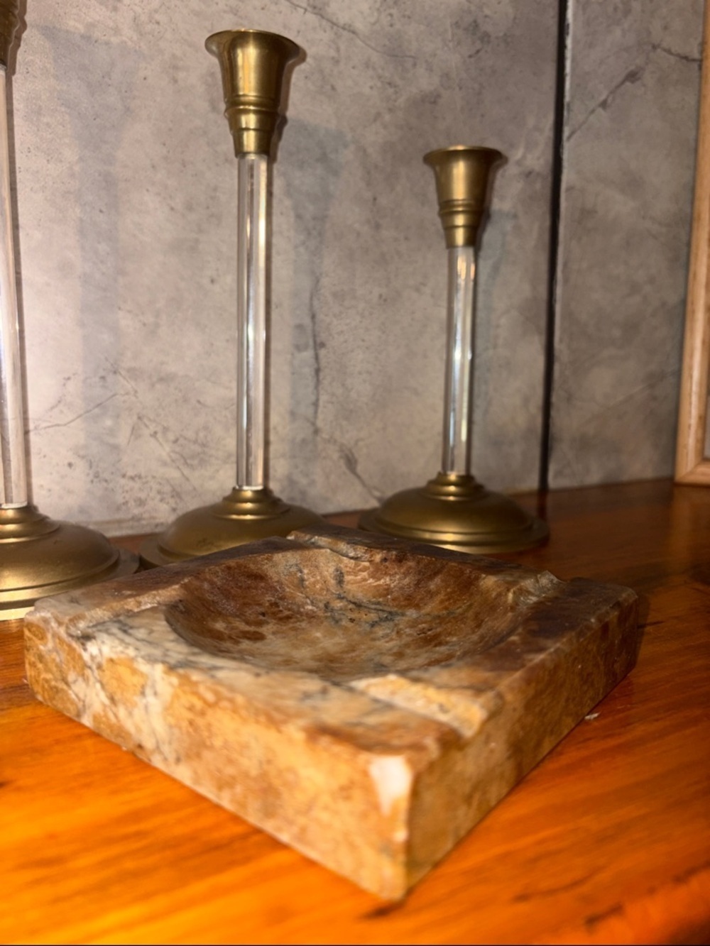 Hand-Carved Stone Ash Tray - Earthy Brown Marble Look Smoking Accessory - Picture 15 of 17